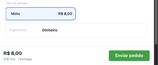 Valor e botão de envio