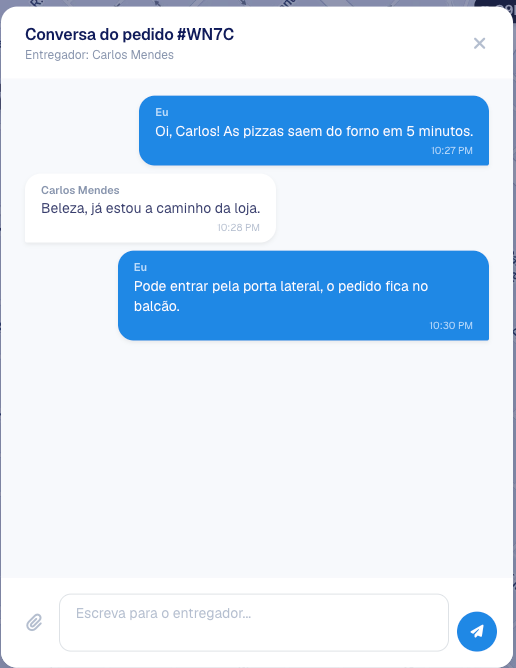 Conversa com o entregador