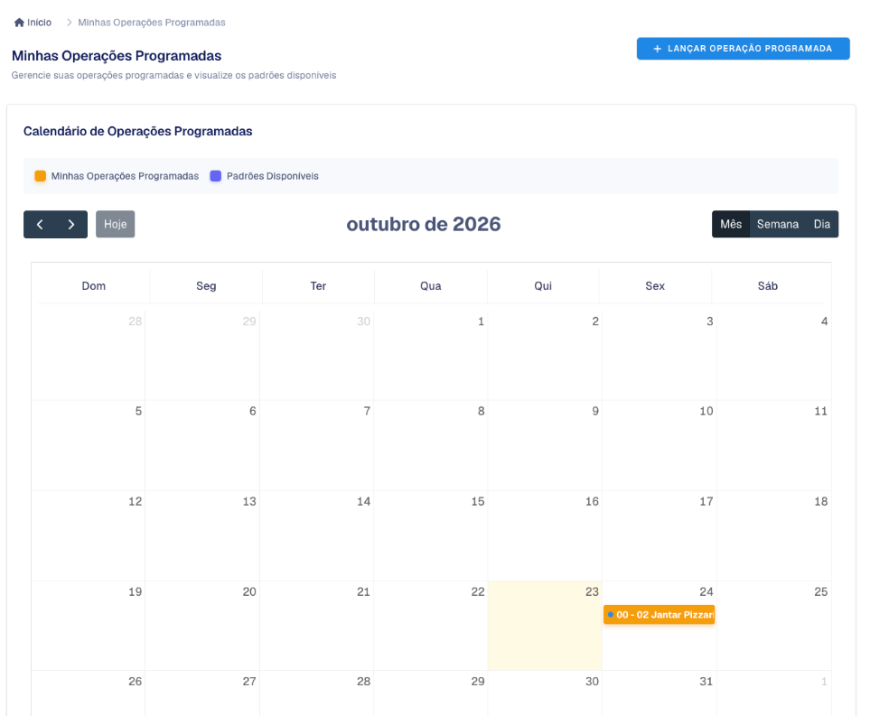 Operações Programadas