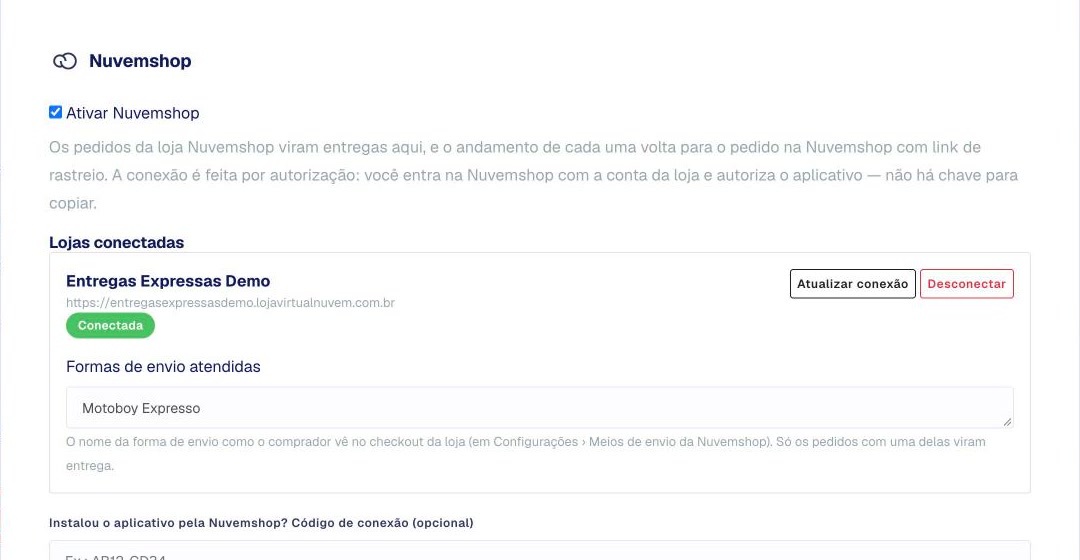 Loja da Nuvemshop conectada no Portal B2B