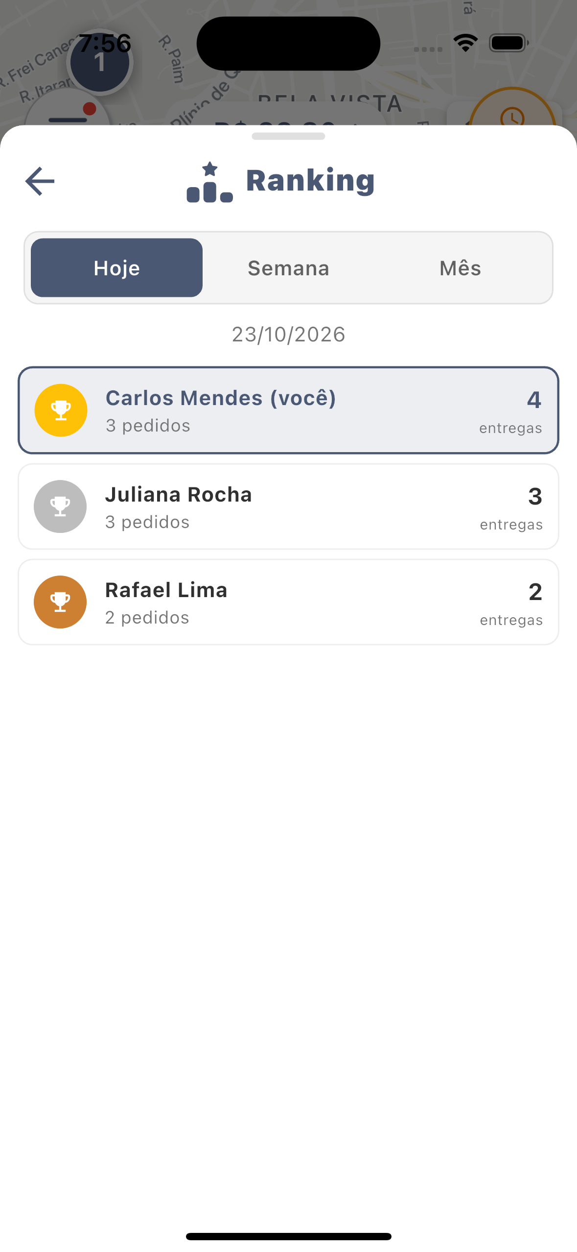 Tela Ranking no app