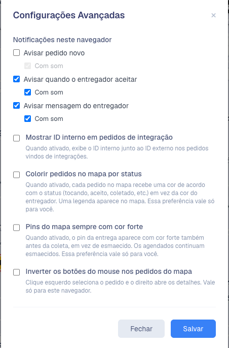 Configurações Avançadas