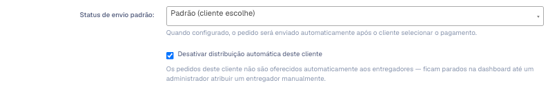 Aba Dados do Editar Cliente com a opção Desativar distribuição automática deste cliente marcada