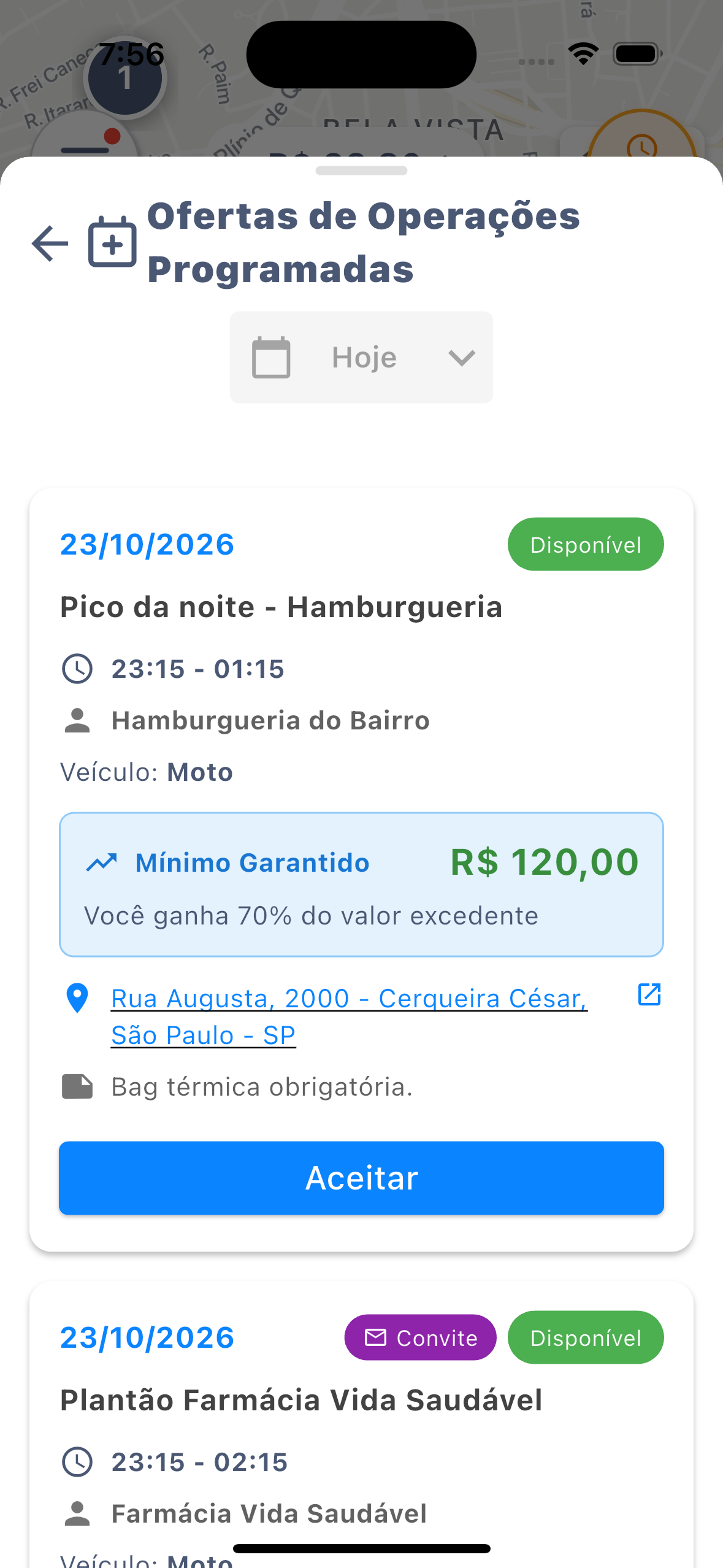 Ofertas de Operações Programadas no app