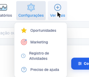 Menu Ver mais aberto com o item Oportunidades e o número vermelho de novas